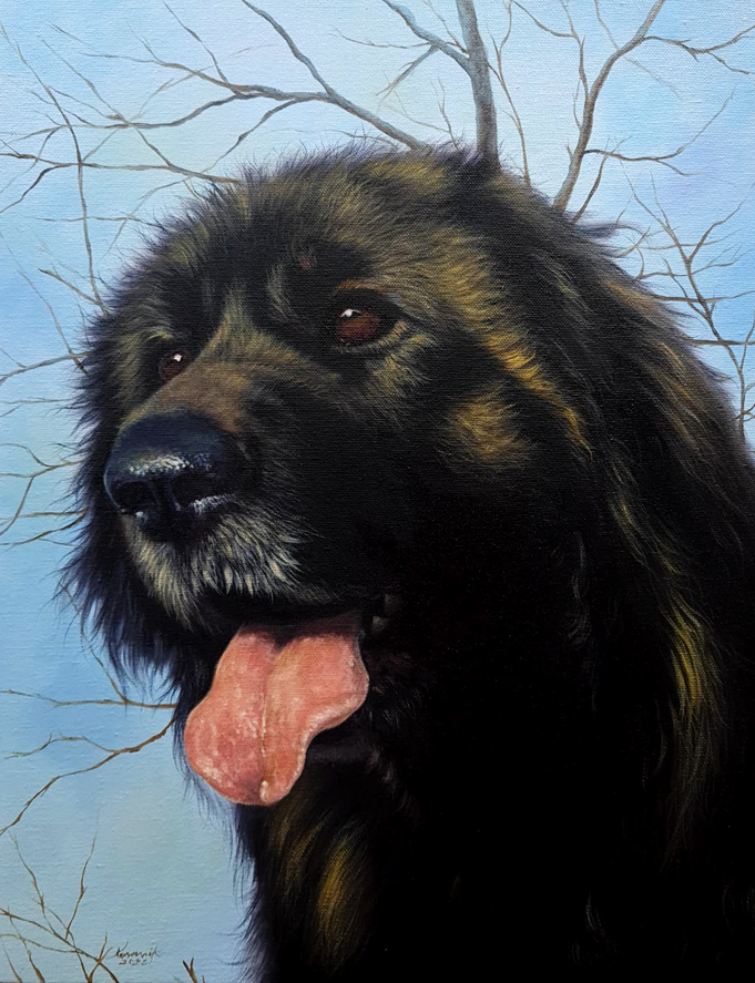 Gemälde des Hundes Coco