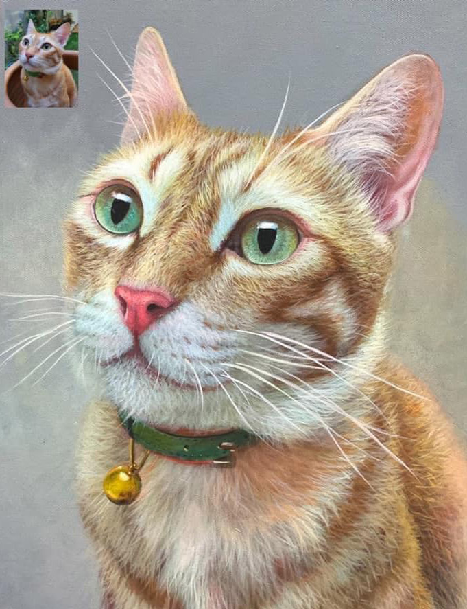Portraitgemälde einer Katze